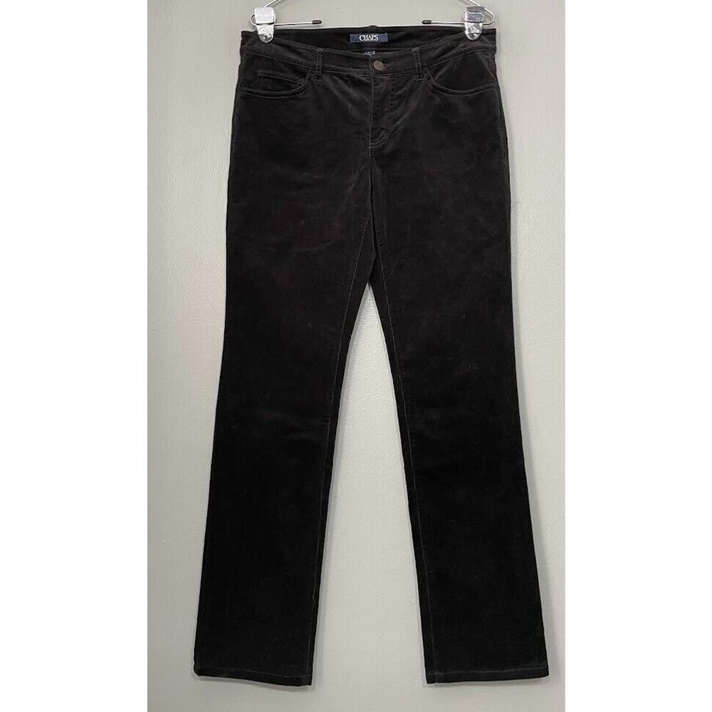 Chaps Womens Size 6 Black Velvety Corduroy Pants Emo Gothic Classic Straight